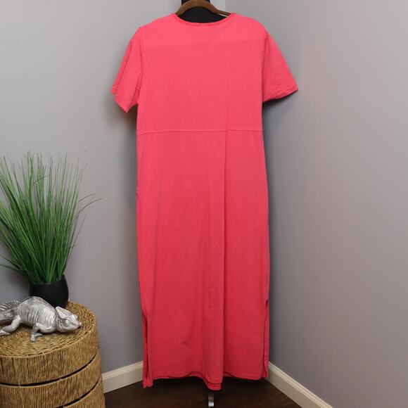 Vintage Donna Embroidered Rose Long Sleeve Cotton Maxi Dress M - Picture 2 of 6